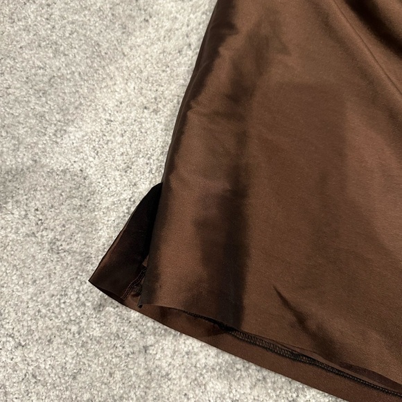 Monique Lhullier V neck brown w/black sash dress - Picture 9 of 9